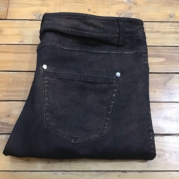 YEST slim fit jeans black sparkle copper powder stretchy size 8-10 - Picture 4 of 16